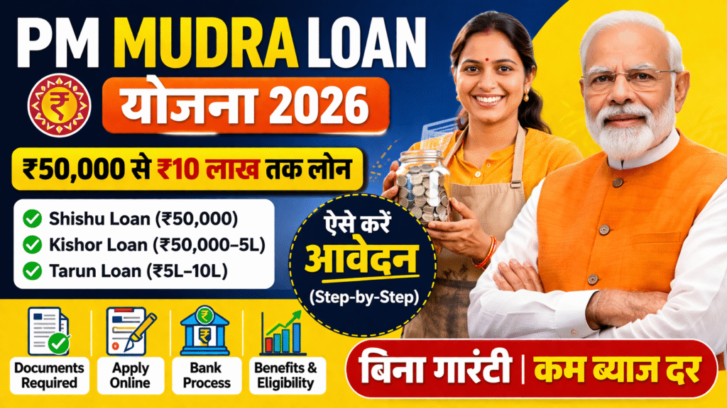 PM Mudra Loan Apply Online 2026 (FAST APPROVAL) : Complete Guide , Eligibility , Documents , Benefits.